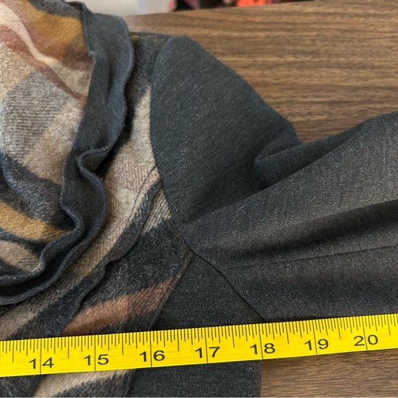 ❤️ CRiSCA Plaid wool blend Women's Jacket with Ruffle Collar 6 - Picture 8 of 10